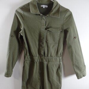 Jumpsuit Womens Small Olive Denim Streetwear Utility Army Y2K